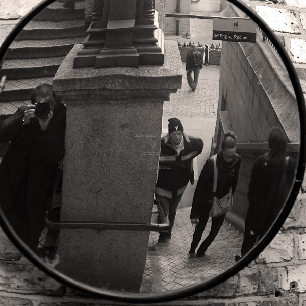 Mirror self portrait at Tower Bridge