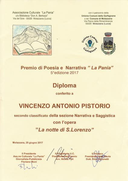 Secondo Classificato al Premio La Pania