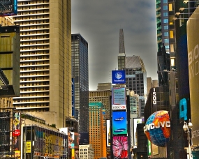 Crossing Broadway at Times Square
